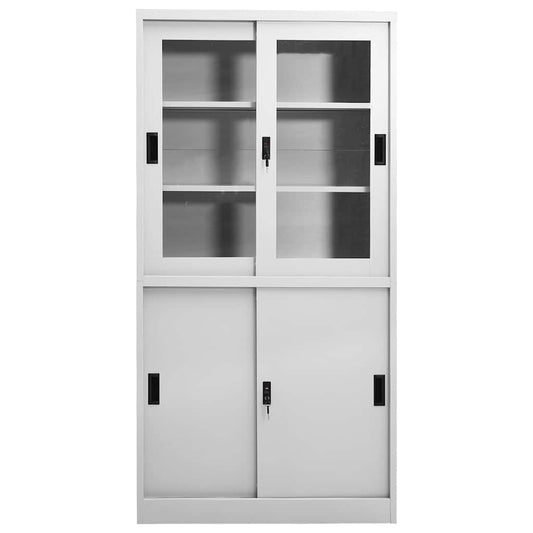 335963 vidaXL Office Cabinet with Sliding Door Light Grey 90x40x180 cm Steel 335963 vidaXL Office Cabinet with Sliding Door Light Grey 90x40x180 cm Steel