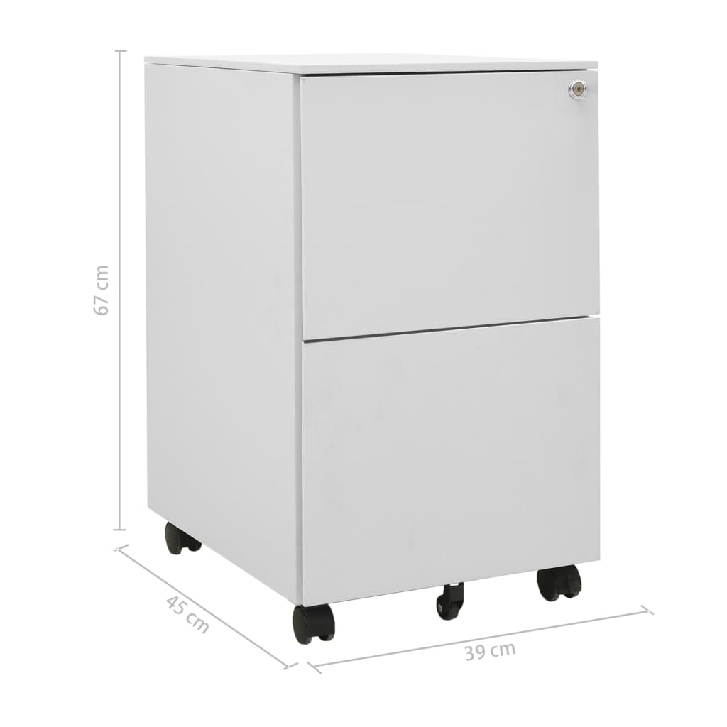 335975 vidaXL Mobile File Cabinet Light Grey 39x45x67 cm Steel