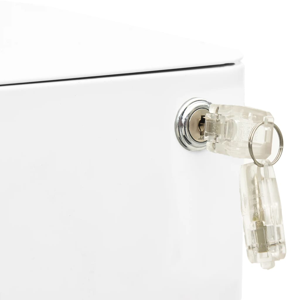 File Cabinet | White | Steel | Small | Locks | File Cabinet | Rectangular