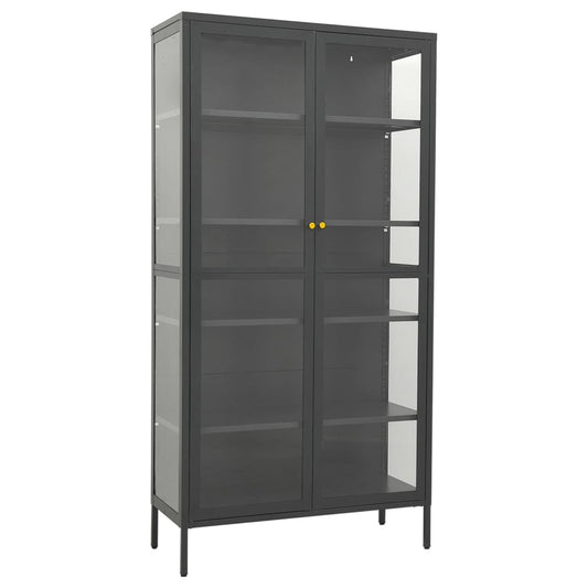 Display Cabinet Anthracite 90x40x180 cm Steel and Tempered Glass Display Cabinet Anthracite 90x40x180 cm Steel and Tempered Glass