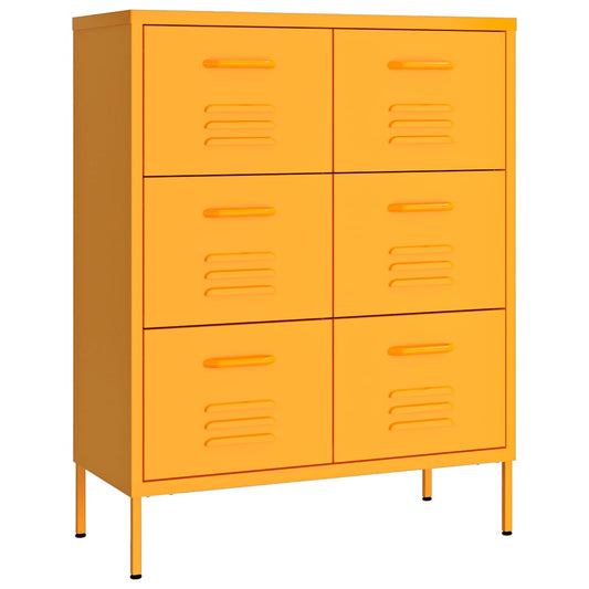 336146 vidaXL Drawer Cabinet Mustard Yellow 80x35x101,5 cm Steel 336146 vidaXL Drawer Cabinet Mustard Yellow 80x35x101,5 cm Steel
