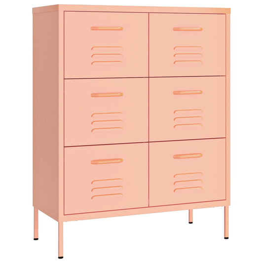 336148 vidaXL Drawer Cabinet Pink 80x35x101,5 cm Steel 336148 vidaXL Drawer Cabinet Pink 80x35x101,5 cm Steel