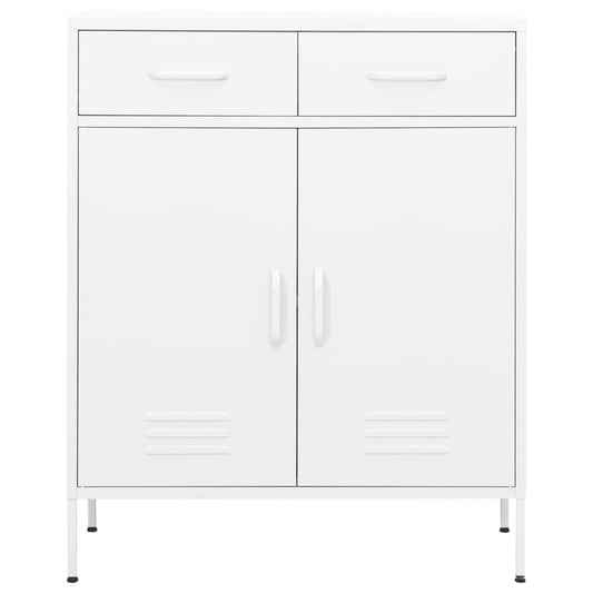 Storage Cabinet White 80x35x101.5 cm Steel Storage Cabinet White 80x35x101.5 cm Steel