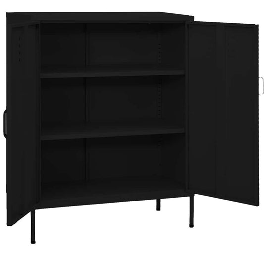 Storage Cabinet Black 80x35x101.5 cm Steel Storage Cabinet Black 80x35x101.5 cm Steel