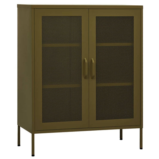 Storage Cabinet Olive Green 80x35x101.5 cm Steel Storage Cabinet Olive Green 80x35x101.5 cm Steel