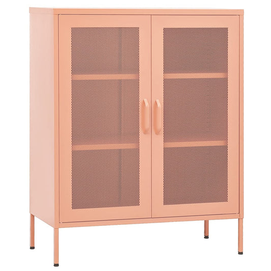 Storage Cabinet Pink 80x35x101.5 cm Steel Storage Cabinet Pink 80x35x101.5 cm Steel