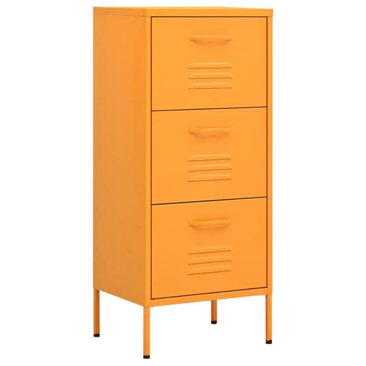 Storage Cabinet Mustard Yellow 42.5x35x101.5 cm Steel Storage Cabinet Mustard Yellow 42.5x35x101.5 cm Steel