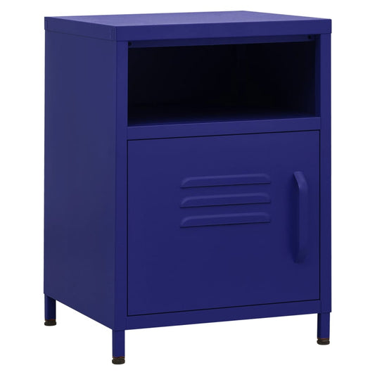 Nightstand Navy Blue 35x35x51 cm Steel Nightstand Navy Blue 35x35x51 cm Steel