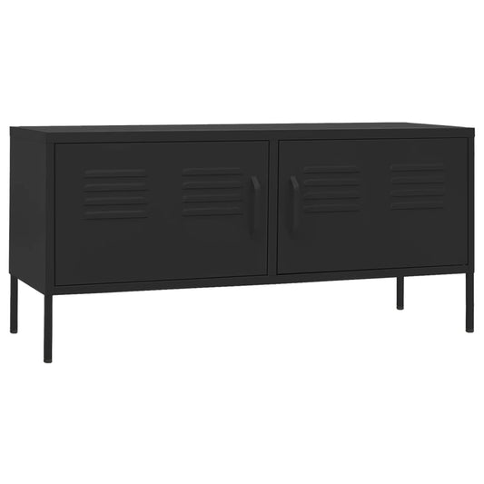 TV Cabinet | Black | Steel | Medium | Adjustable Feet | TV Cabinet TV Cabinet | Black | Steel | Medium | Adjustable Feet | TV Cabinet