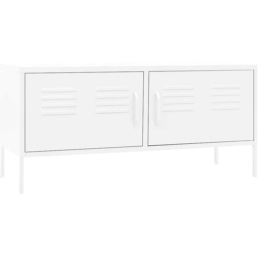 336233 vidaXL TV Cabinet White 105x35x50 cm Steel 336233 vidaXL TV Cabinet White 105x35x50 cm Steel