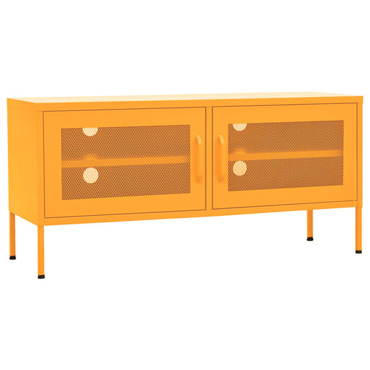 TV Cabinet Mustard Yellow 105x35x50 cm Steel TV Cabinet Mustard Yellow 105x35x50 cm Steel