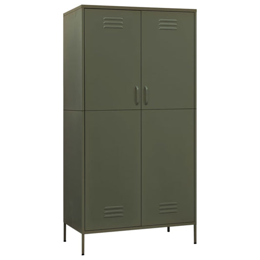 Wardrobe Olive Green 90x50x180 cm Steel Wardrobe Olive Green 90x50x180 cm Steel
