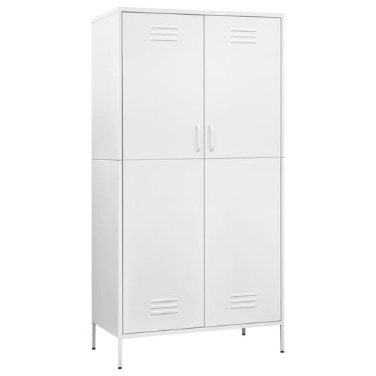 Wardrobe White 90x50x180 cm Steel Wardrobe White 90x50x180 cm Steel