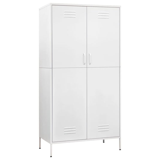 336251 vidaXL Wardrobe White 90x50x180 cm Steel 336251 vidaXL Wardrobe White 90x50x180 cm Steel