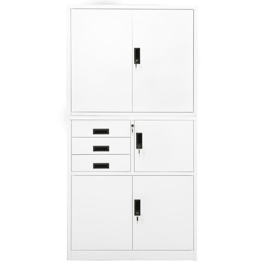 Office Cabinet White 90x40x180 cm Steel Office Cabinet White 90x40x180 cm Steel