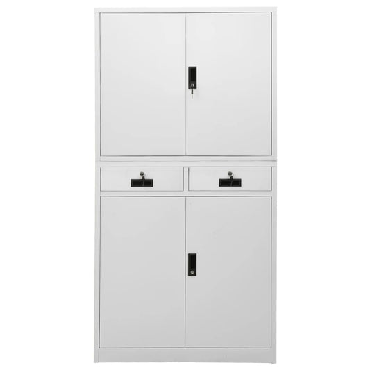 Office Cabinet Light Grey 90x40x180 cm Steel Office Cabinet Light Grey 90x40x180 cm Steel