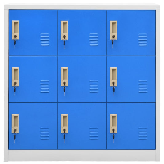 Locker Cabinet Light Grey and Blue 90x45x92.5 cm Steel Locker Cabinet Light Grey and Blue 90x45x92.5 cm Steel
