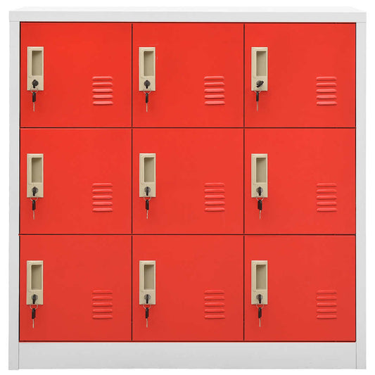Locker Cabinet Light Grey and Red 90x45x92.5 cm Steel Locker Cabinet Light Grey and Red 90x45x92.5 cm Steel