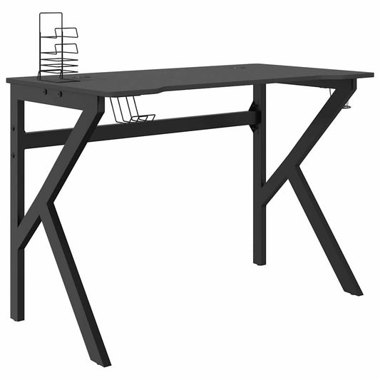325402 vidaXL Gaming Desk with K Shape Legs Black 110x60x75 cm 325402 vidaXL Gaming Desk with K Shape Legs Black 110x60x75 cm