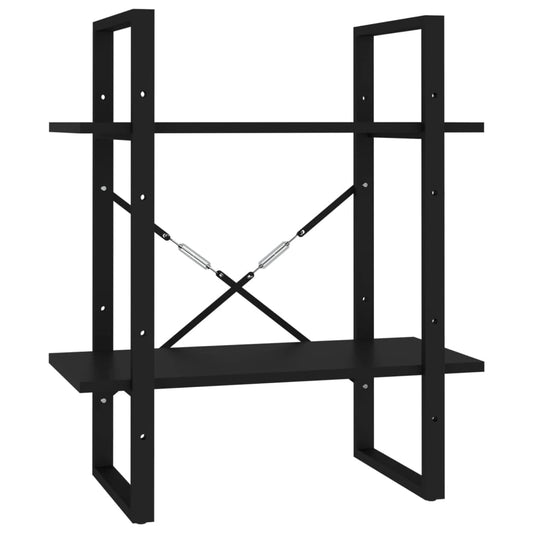 2-Tier Book Cabinet Black 60x30x70 cm Engineered Wood 2-Tier Book Cabinet Black 60x30x70 cm Engineered Wood