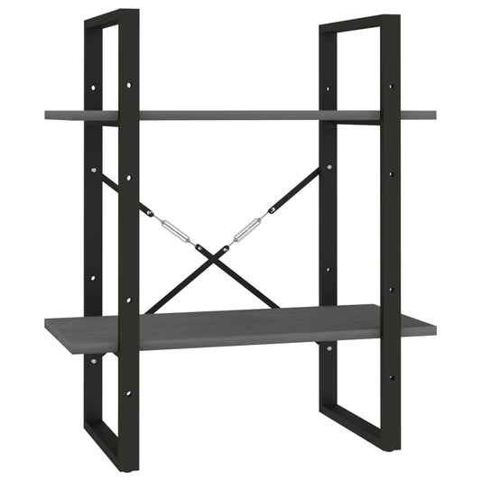 2-Tier Book Cabinet Grey 60x30x70 cm Solid Pine Wood 2-Tier Book Cabinet Grey 60x30x70 cm Solid Pine Wood