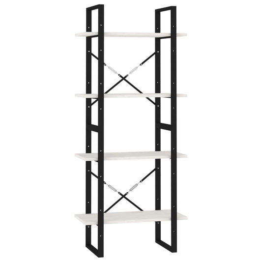 4-Tier Book Cabinet White 60x30x140 cm Solid Pine Wood 4-Tier Book Cabinet White 60x30x140 cm Solid Pine Wood