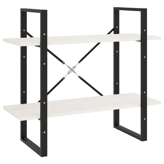 2-Tier Book Cabinet White 80x30x70 cm Solid Pine Wood 2-Tier Book Cabinet White 80x30x70 cm Solid Pine Wood