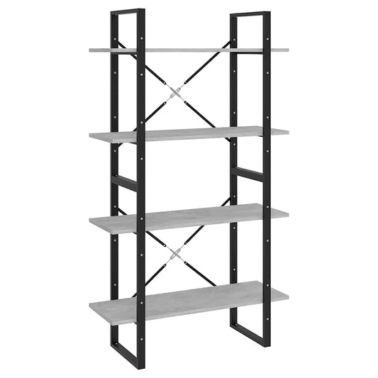 4-Tier Book Cabinet Concrete Grey 80x30x140 cm Engineered Wood 4-Tier Book Cabinet Concrete Grey 80x30x140 cm Engineered Wood