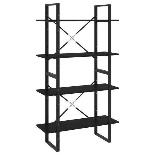4-Tier Book Cabinet Black 80x30x140 cm Solid Pine Wood 4-Tier Book Cabinet Black 80x30x140 cm Solid Pine Wood