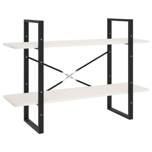 2-Tier Book Cabinet White 100x30x70 cm Solid Pine Wood 2-Tier Book Cabinet White 100x30x70 cm Solid Pine Wood
