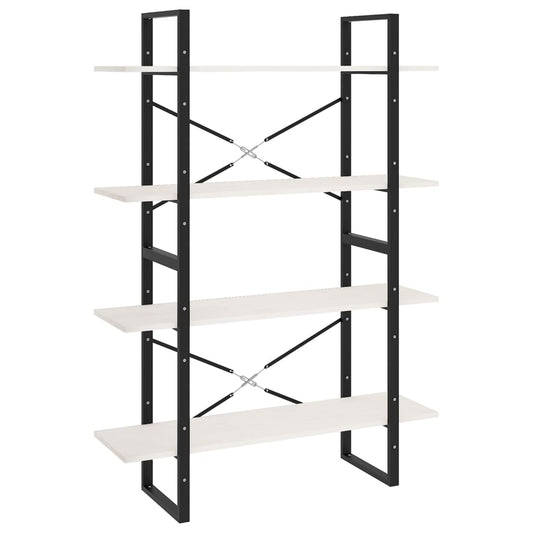 4-Tier Book Cabinet White 100x30x140 cm Solid Pine Wood 4-Tier Book Cabinet White 100x30x140 cm Solid Pine Wood