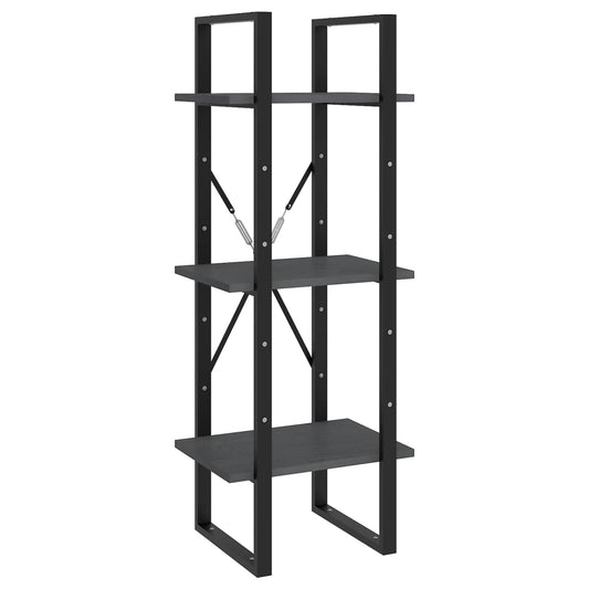 3-Tier Book Cabinet Grey 40x30x105 cm Solid Pinewood 3-Tier Book Cabinet Grey 40x30x105 cm Solid Pinewood