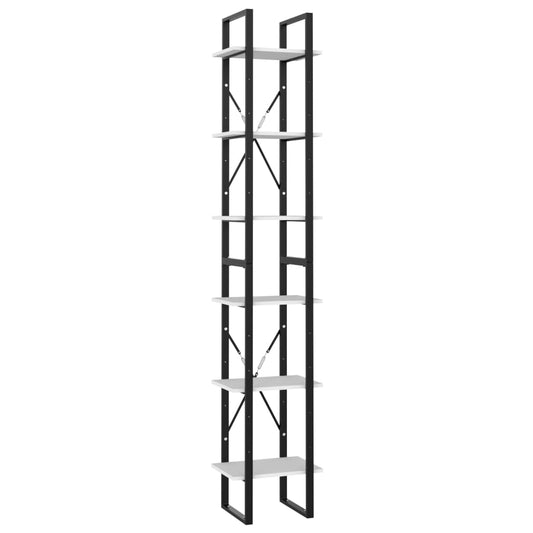 6-Tier Book Cabinet White 40x30x210 cm Engineered Wood 6-Tier Book Cabinet White 40x30x210 cm Engineered Wood
