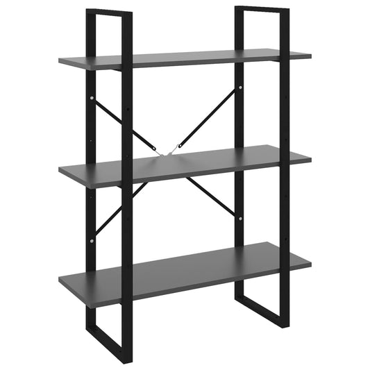 Book Cabinet Grey 80x30x105 cm Engineered Wood Book Cabinet Grey 80x30x105 cm Engineered Wood