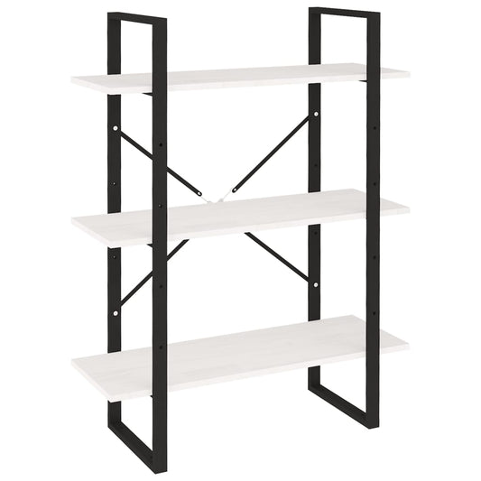3-Tier Book Cabinet White 80x30x105 cm Solid Pine Wood 3-Tier Book Cabinet White 80x30x105 cm Solid Pine Wood