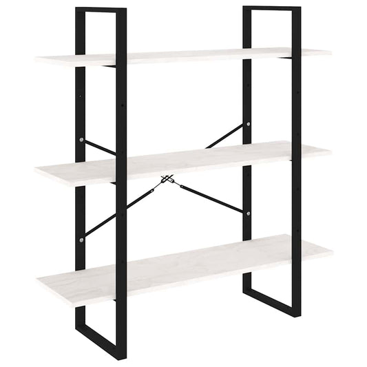 3-Tier Book Cabinet White 100x30x105 cm Solid Pine Wood 3-Tier Book Cabinet White 100x30x105 cm Solid Pine Wood