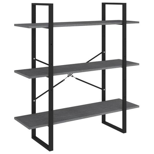 3-Tier Book Cabinet Grey 100x30x105 cm Solid Pine Wood 3-Tier Book Cabinet Grey 100x30x105 cm Solid Pine Wood
