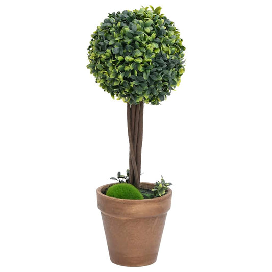 Artificial Boxwood Plants 2 pcs Pots Ball Shaped Green 41 cm Artificial Boxwood Plants 2 pcs Pots Ball Shaped Green 41 cm
