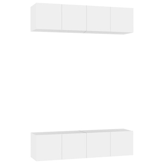 TV Cabinets 4 pcs White 60x30x30 cm Engineered Wood TV Cabinets 4 pcs White 60x30x30 cm Engineered Wood