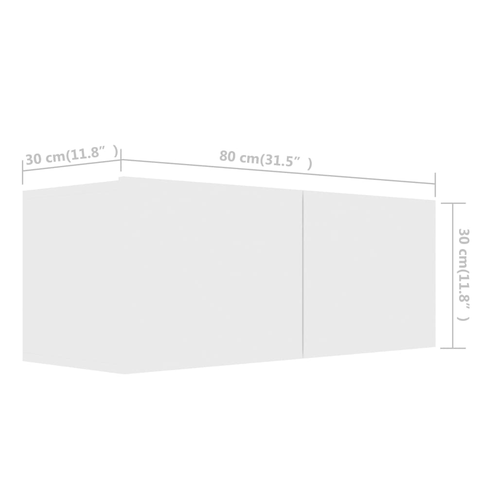 3074451 vidaXL 4 Piece TV Cabinet Set White 80x30x30 cm Engineered Wood (801472x4)
