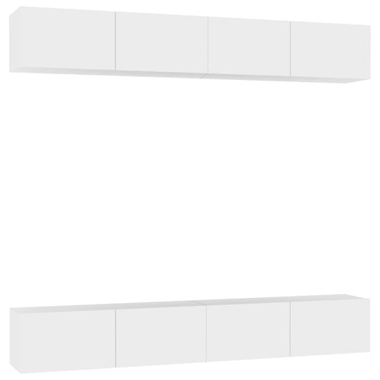 TV Cabinets 4 pcs White 100x30x30 cm Engineered Wood TV Cabinets 4 pcs White 100x30x30 cm Engineered Wood