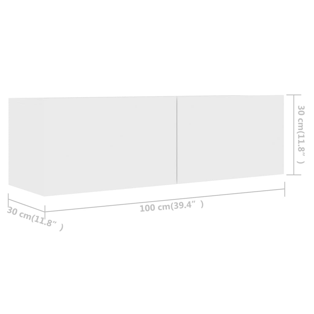 3074452 vidaXL 4 Piece TV Cabinet Set White 100x30x30 cm Engineered Wood (801481x4)