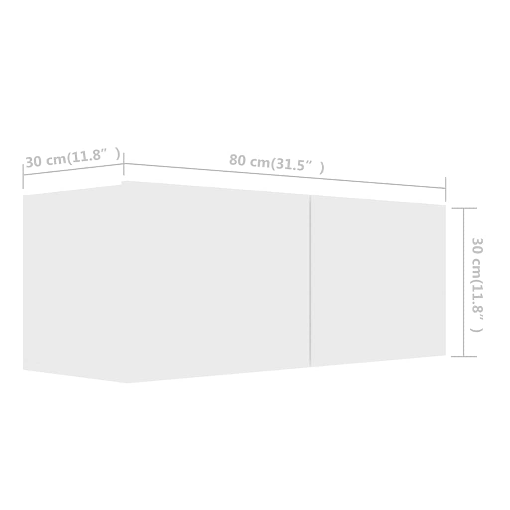 3074455 vidaXL 4 Piece TV Cabinet Set White Engineered Wood (801472x2+803345)