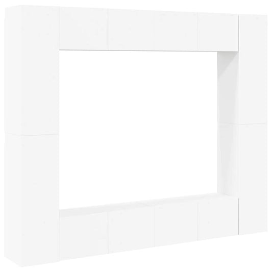 8 Piece TV Cabinet Set White Engineered Wood 8 Piece TV Cabinet Set White Engineered Wood