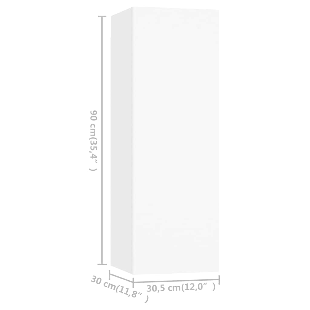 3 Piece TV Cabinet Set White Engineered Wood