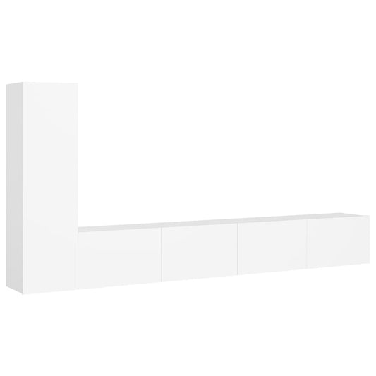 3 Piece TV Cabinet Set White Engineered Wood 3 Piece TV Cabinet Set White Engineered Wood