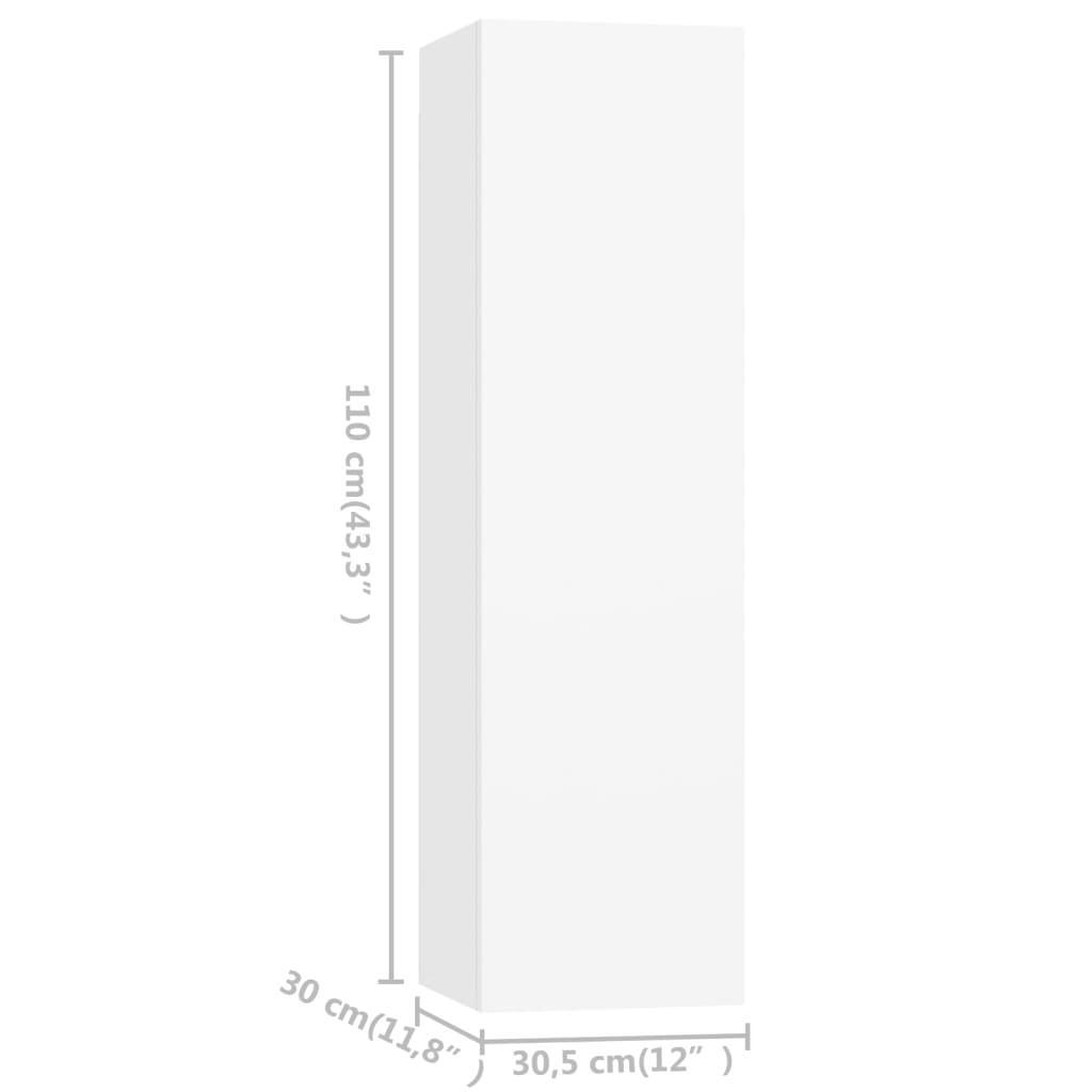 3078675 vidaXL 3 Piece TV Cabinet Set White Engineered Wood (801481x2+803362)