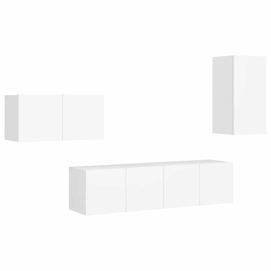 TV Cabinet Set | White | Engineered Wood | Compact | TV Cabinet Set TV Cabinet Set | White | Engineered Wood | Compact | TV Cabinet Set