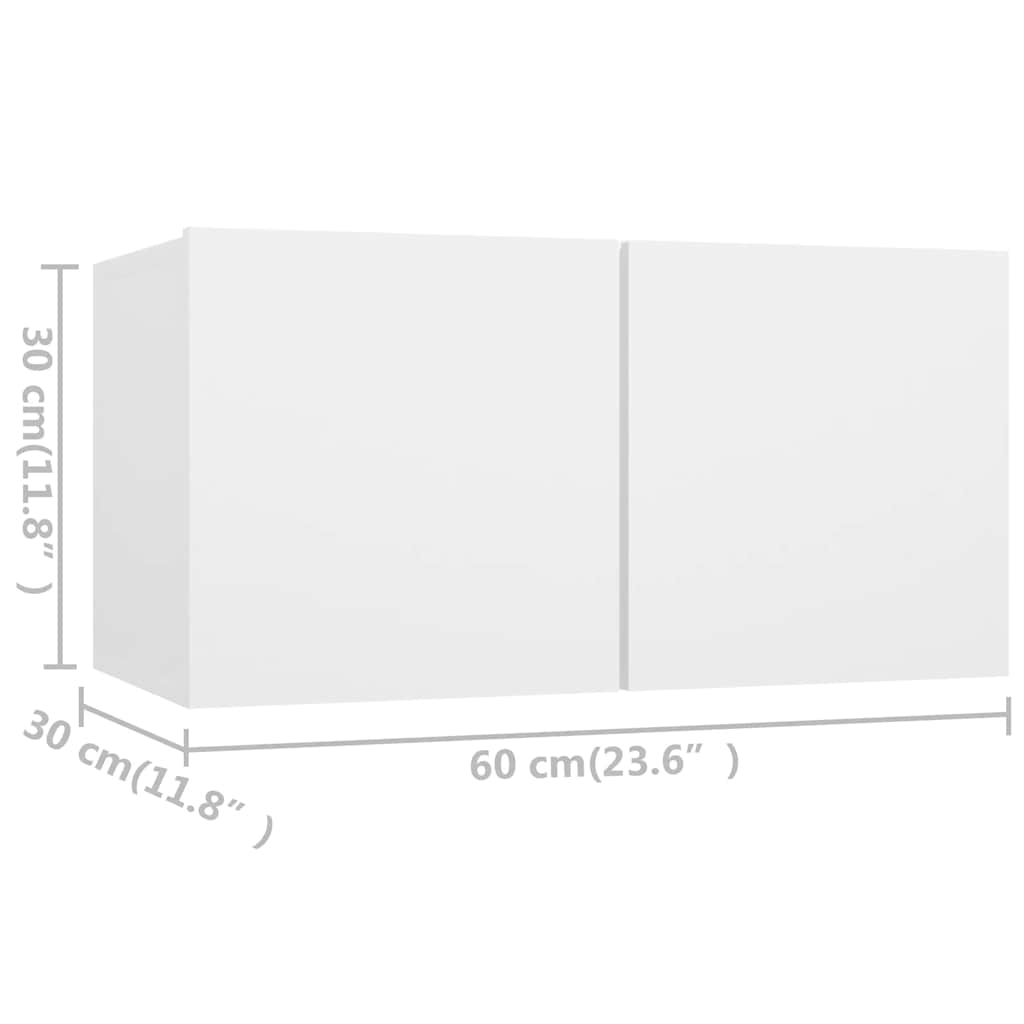 3078685 vidaXL 4 Piece TV Cabinet Set White Engineered Wood (804509+803327)