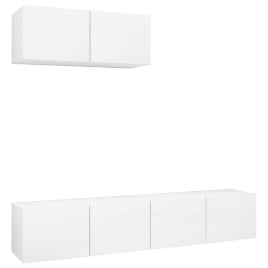 TV Cabinets 3 pcs White Engineered Wood TV Cabinets 3 pcs White Engineered Wood